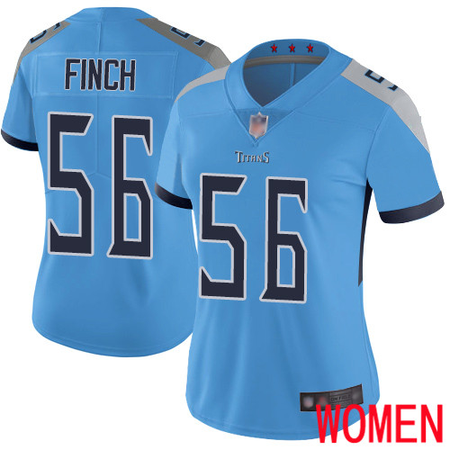 Tennessee Titans Limited Light Blue Women Sharif Finch Alternate Jersey NFL Football 56 Vapor Untouchable